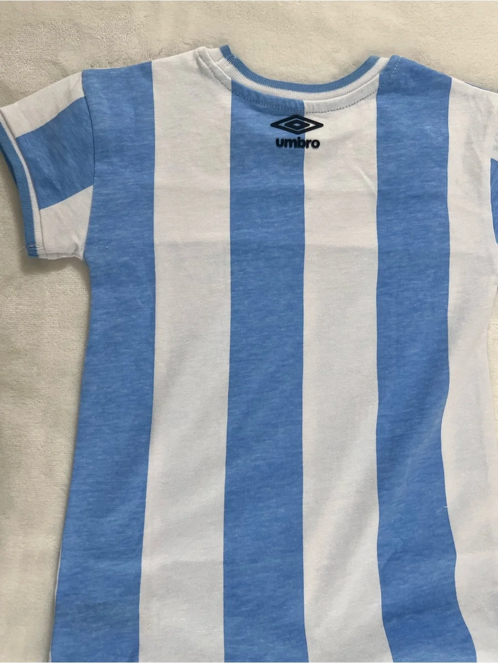 Umbro Argentina Baby Romper - Light Blue & White Stripes